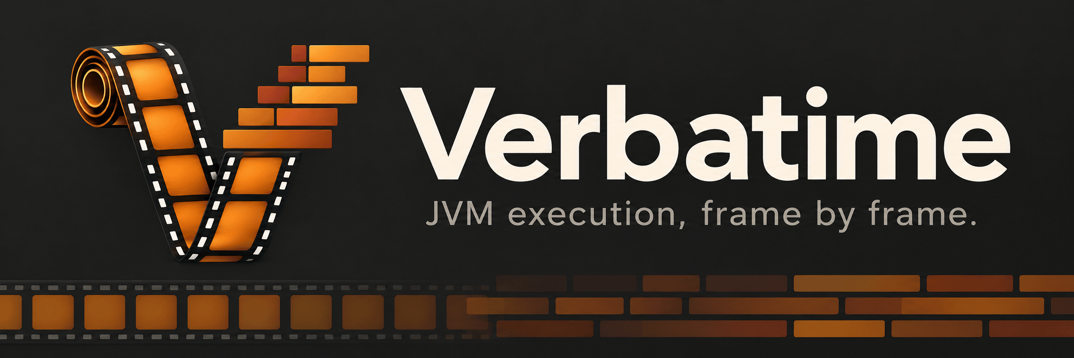 Verbatime — JVM execution, frame by frame.